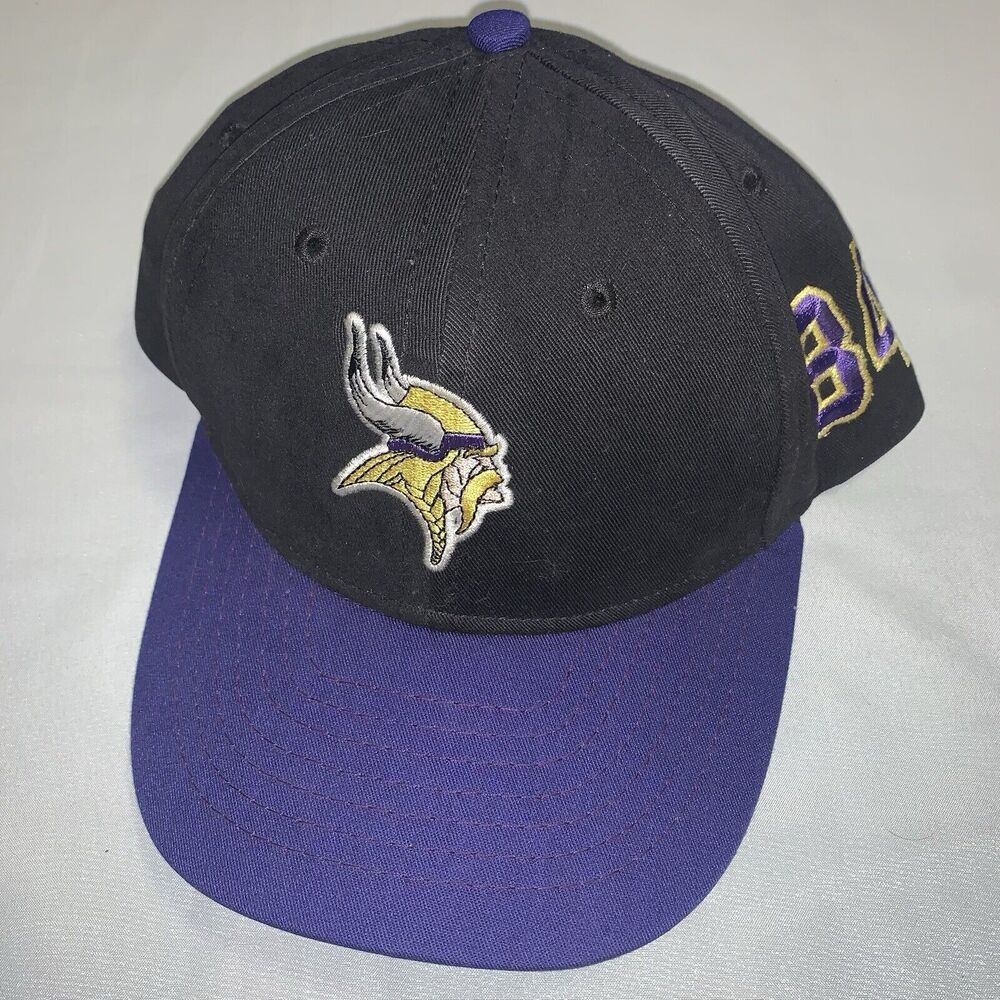 Vintage Minnesota Vikings Randy Moss 84 NFL Logo Athletic Snapback Hat Cap